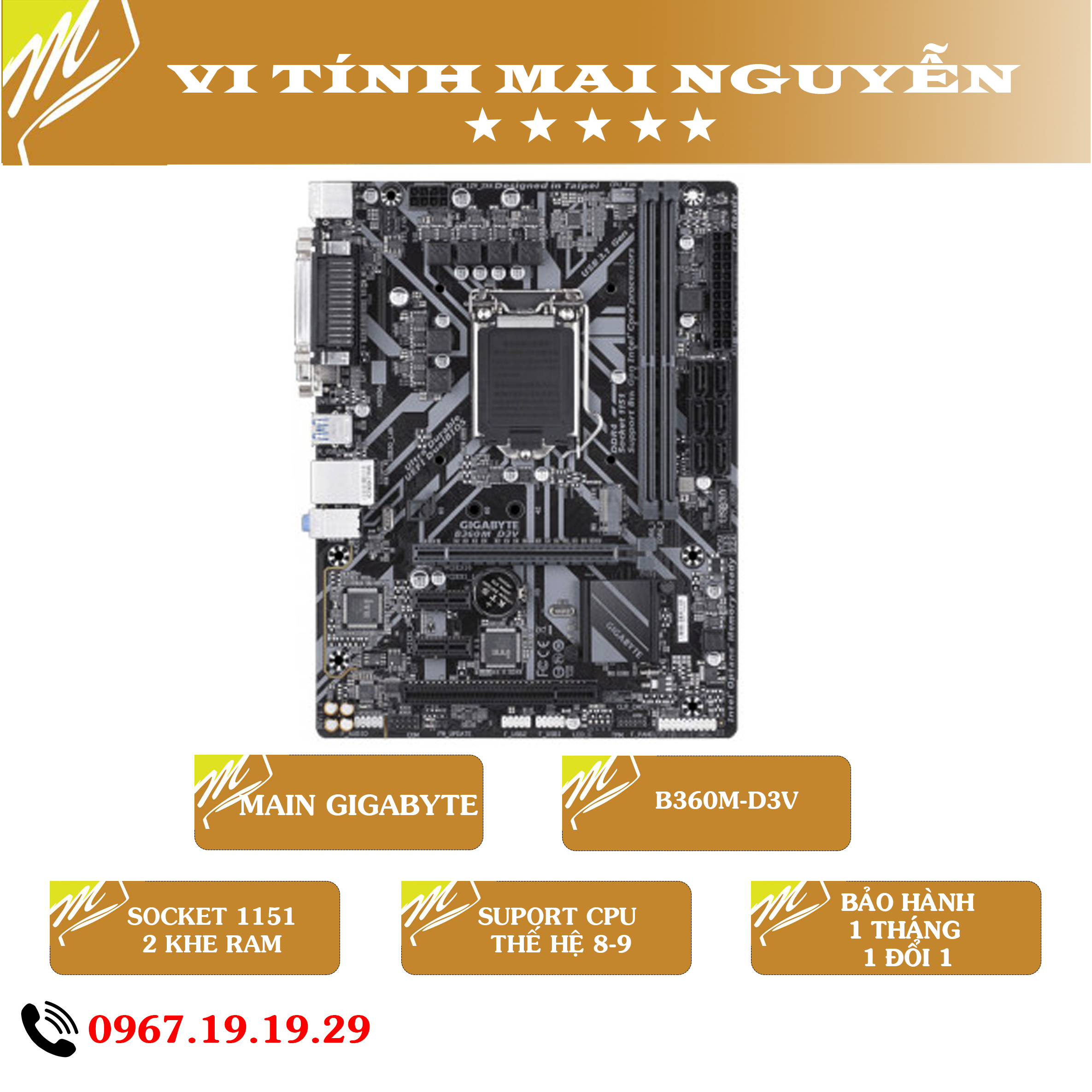 Gigabyte B360M D2V Scheda Madre MicroATX LGA1151, DDR4, DVI/VGA – Testata Funzionante